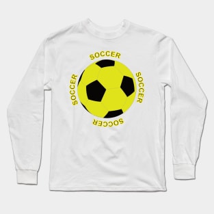 Soccer ball with yellow and black colors Long Sleeve T-Shirt